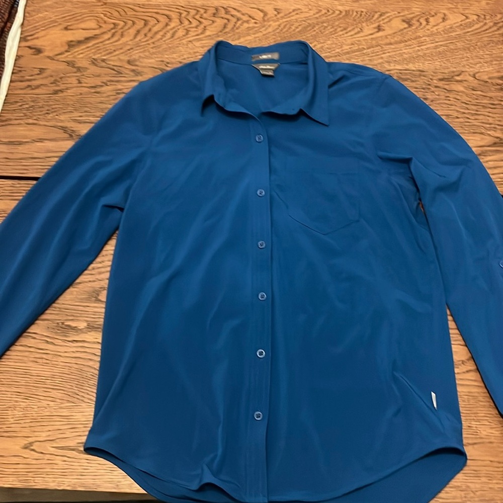 Eddie Bauer Women’s Button-up Shirt | Blue | Size: Small